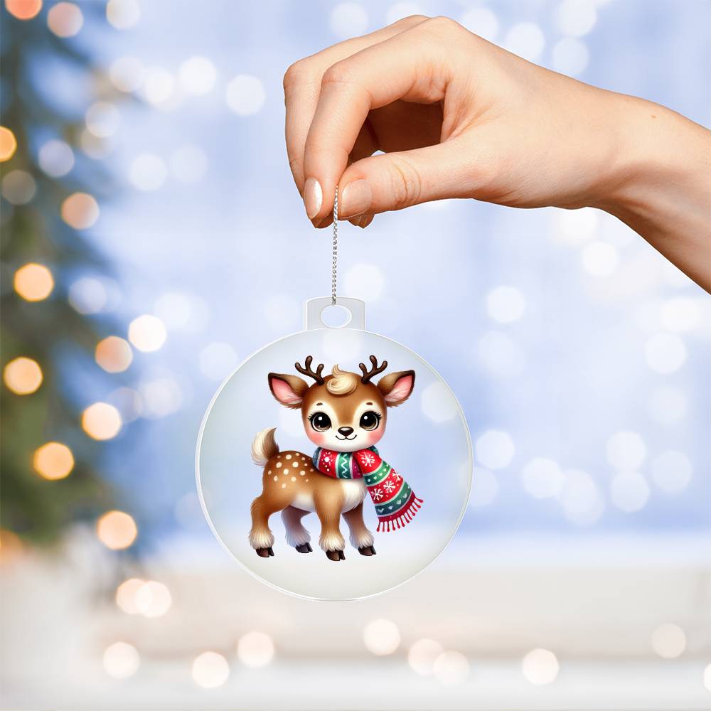 Cute Christmas Reindeer 012 - Acrylic Ornament