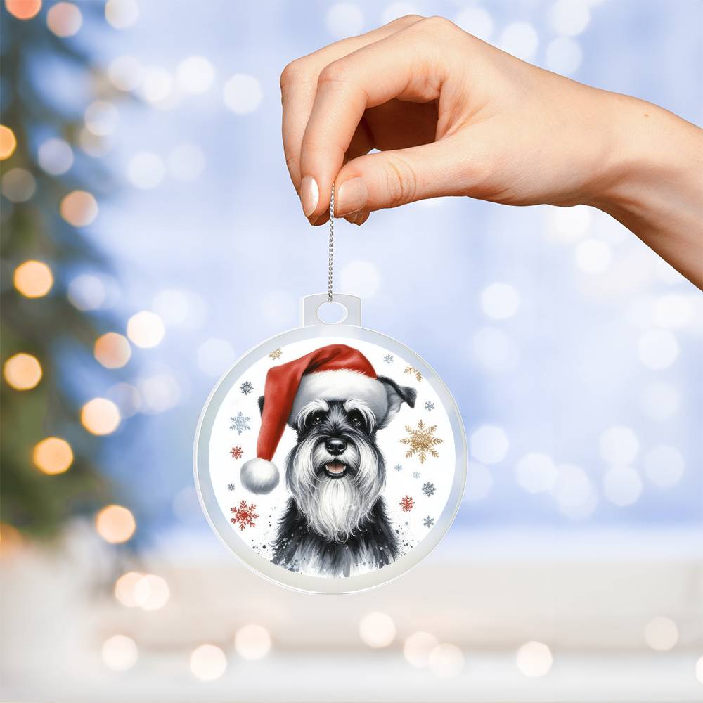 Christmas Dog - Standard Schnauzer - Acrylic Ornament