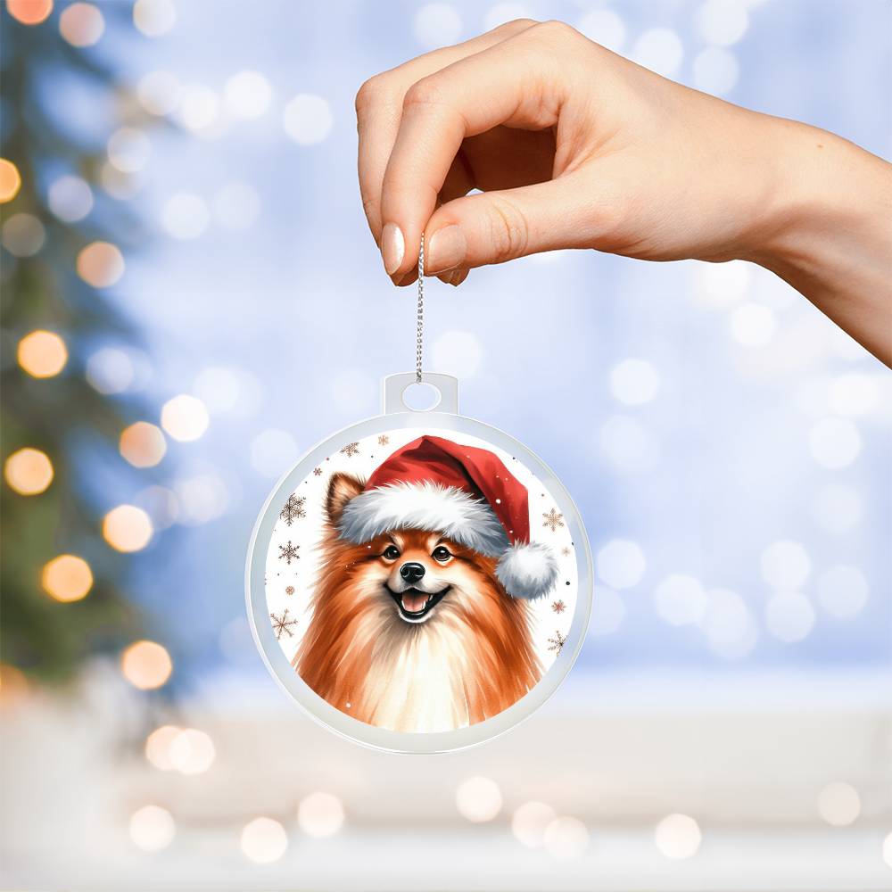 Christmas Dog - Finnish Spitz - Acrylic Ornament