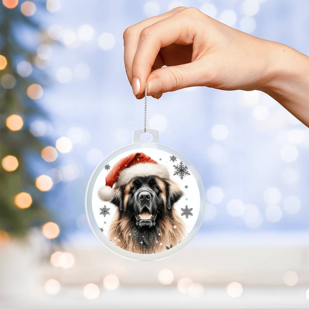 Christmas Dog - Leonberger - Acrylic Ornament