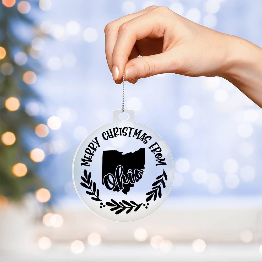 Merry Christmas From Ohio - Acrylic Ornament