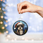 Dog Stained Glass Christmas Design 026 - Acrylic Ornament