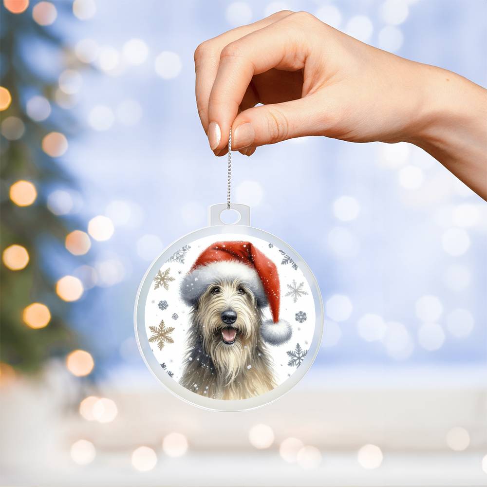 Christmas Dog - Irish Wolfhound - Acrylic Ornament