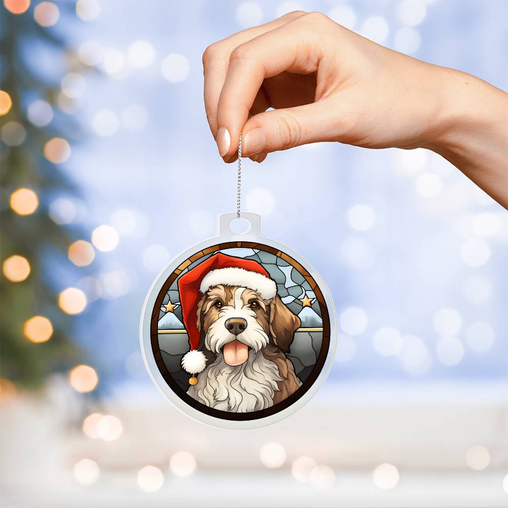 Dog Stained Glass Christmas Design 021 - Acrylic Ornament