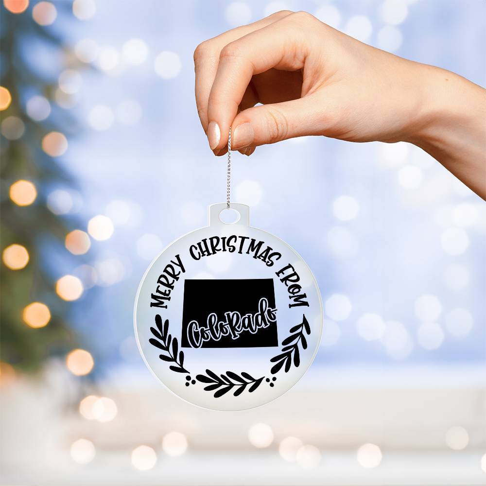 Merry Christmas From Colorado - Acrylic Ornament