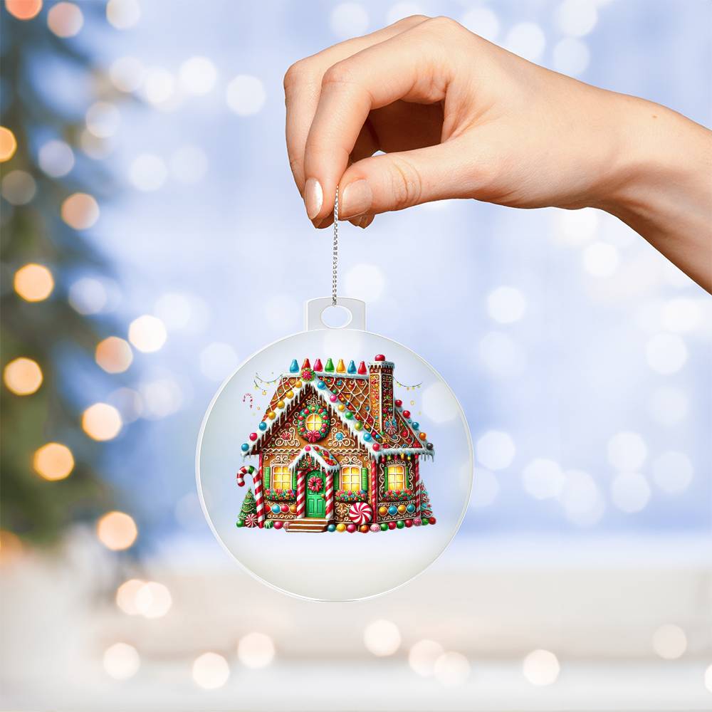 Christmas Gingerbread House 015 - Acrylic Ornament