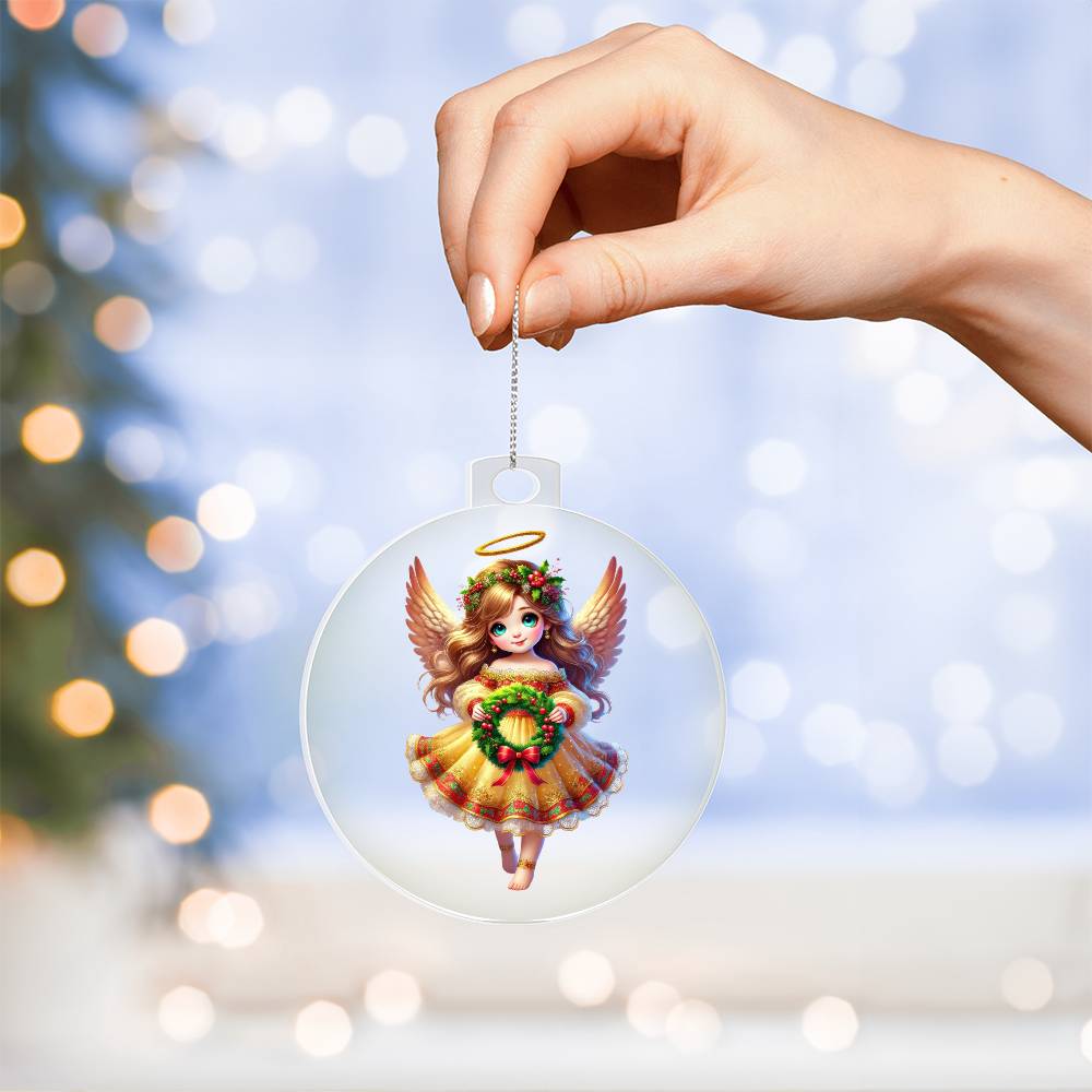 Cute Christmas Angel 001 - Acrylic Ornament