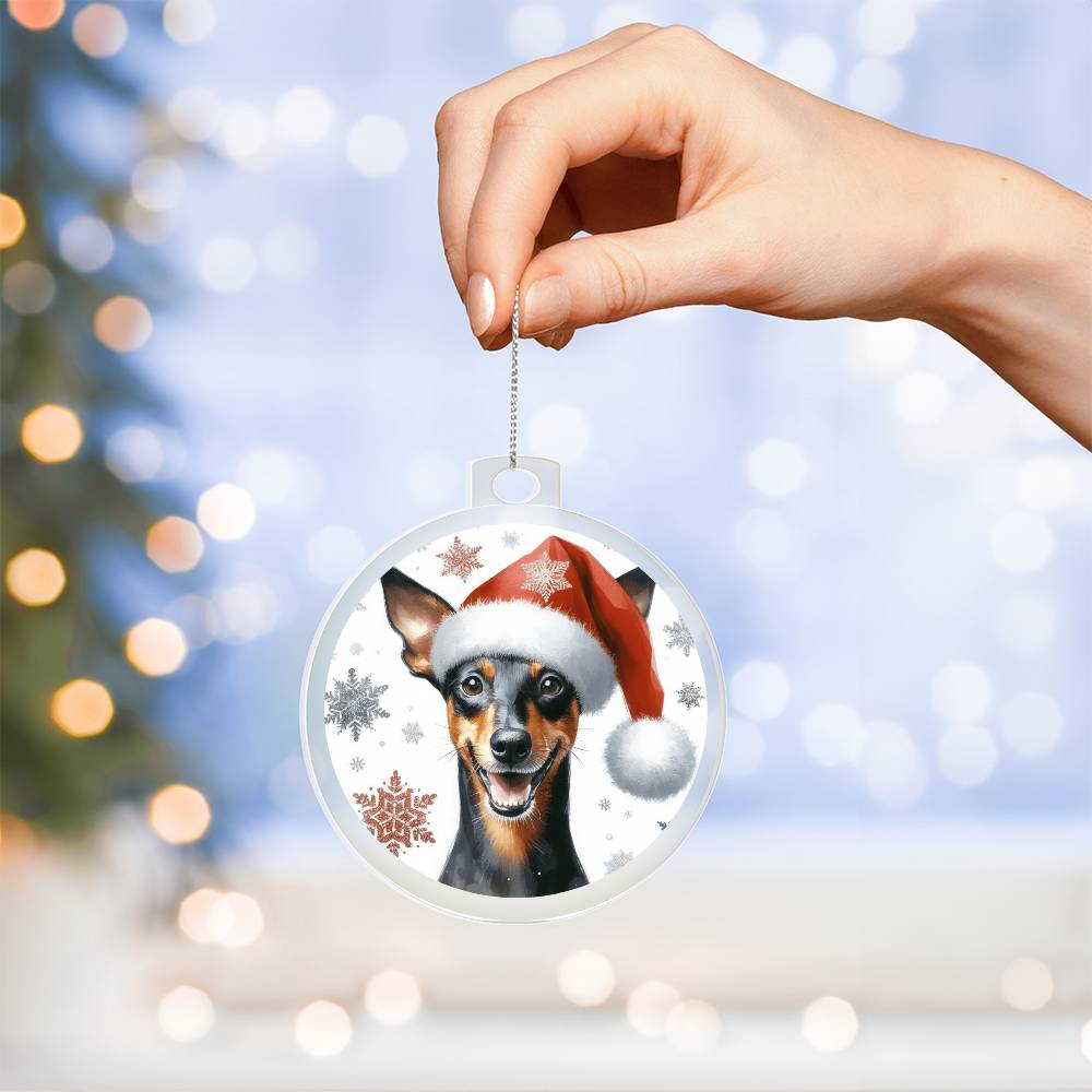 Christmas Dog - Manchester Terrier - Acrylic Ornament