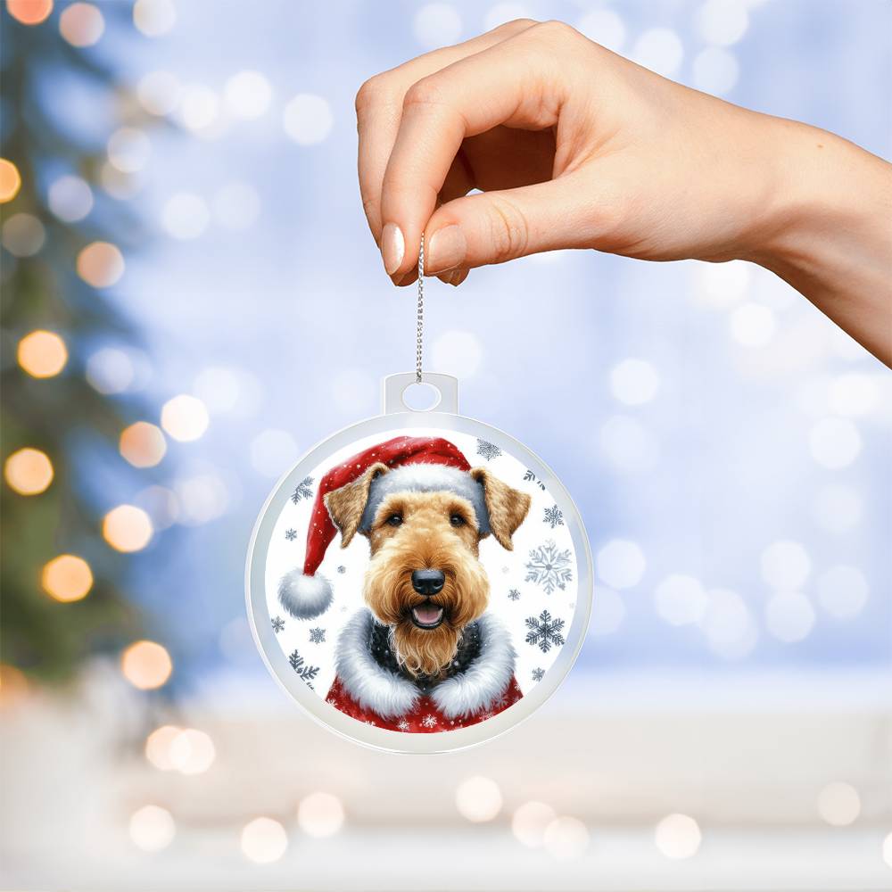 Christmas Dog - Airedale Terrier - Acrylic Ornament