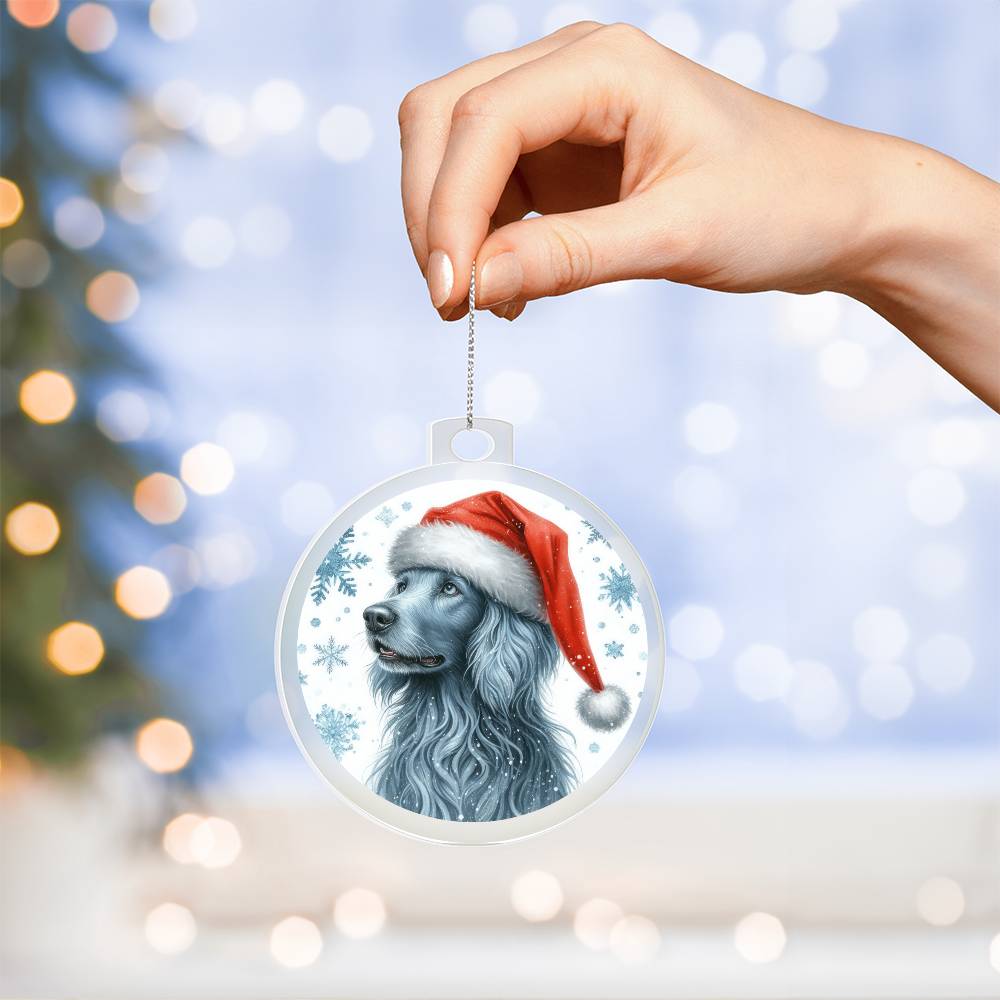 Christmas Dog - Blue Lacy - Acrylic Ornament