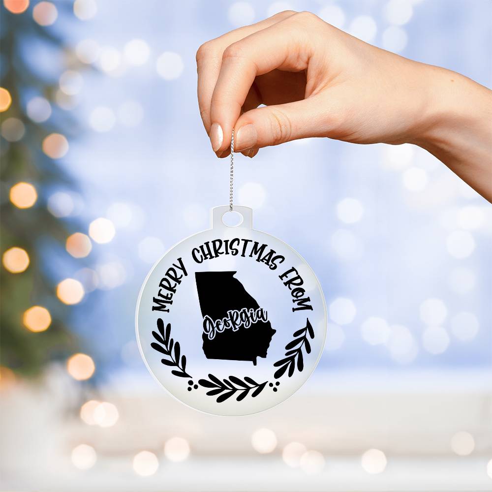Merry Christmas From Georgia - Acrylic Ornament