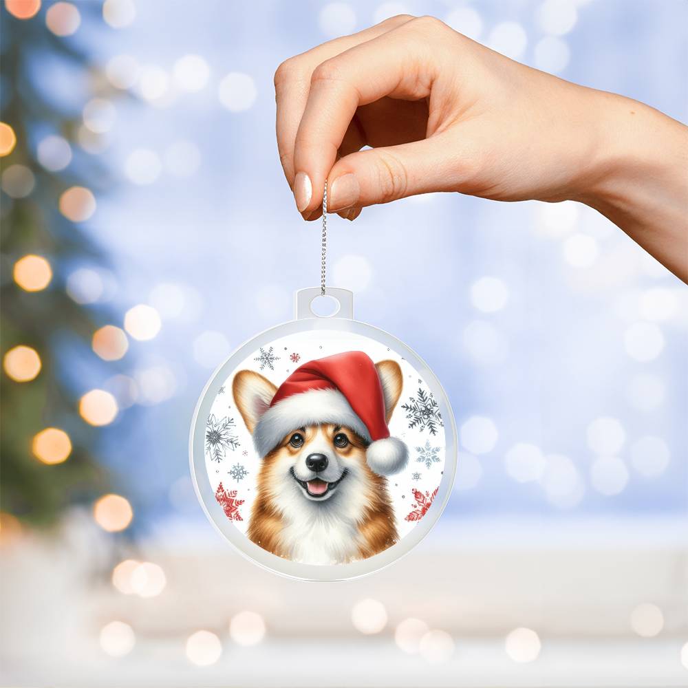 Christmas Dog - Pembroke Welsh Corgi  - Acrylic Ornament