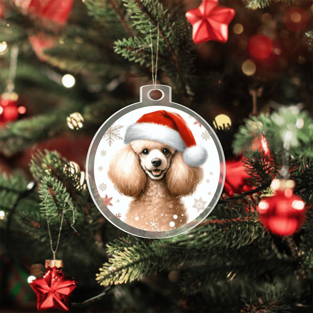 Christmas Dog - Poodle - Acrylic Ornament