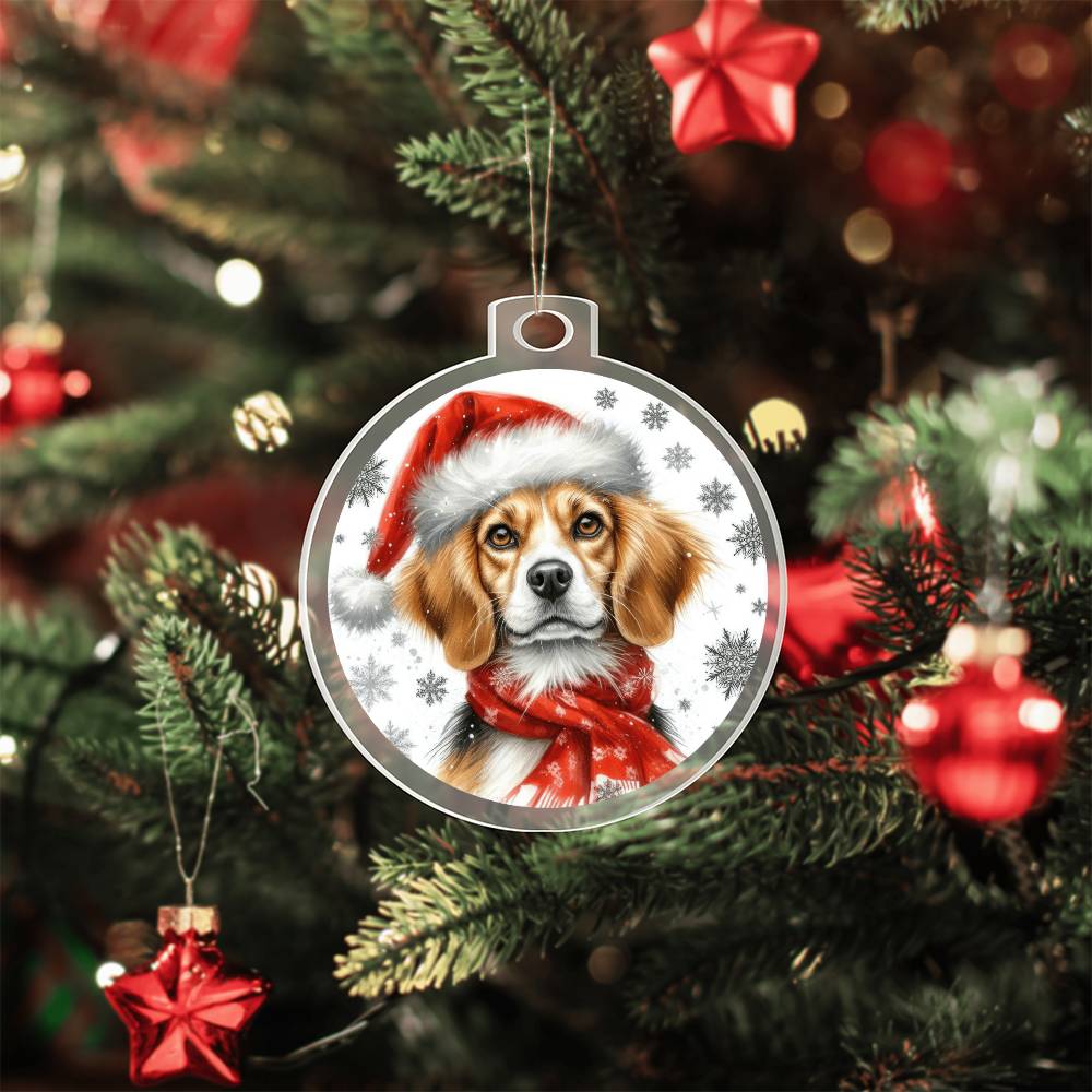 Christmas Dog - Harrier - Acrylic Ornament