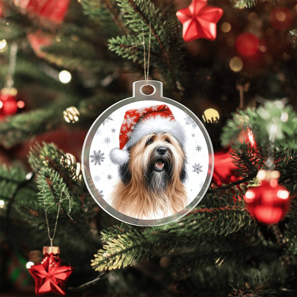 Christmas Dog - Briard - Acrylic Ornament