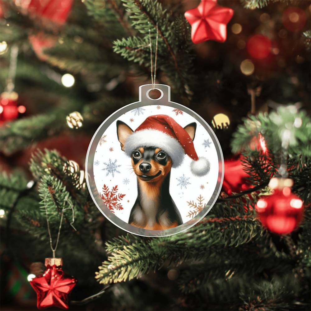 Christmas Dog - Miniature Pinscher - Acrylic Ornament