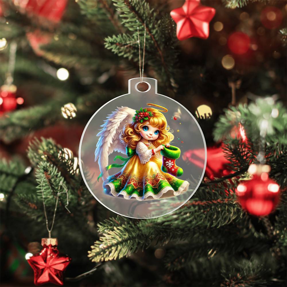 Cute Christmas Angel 003 - Acrylic Ornament