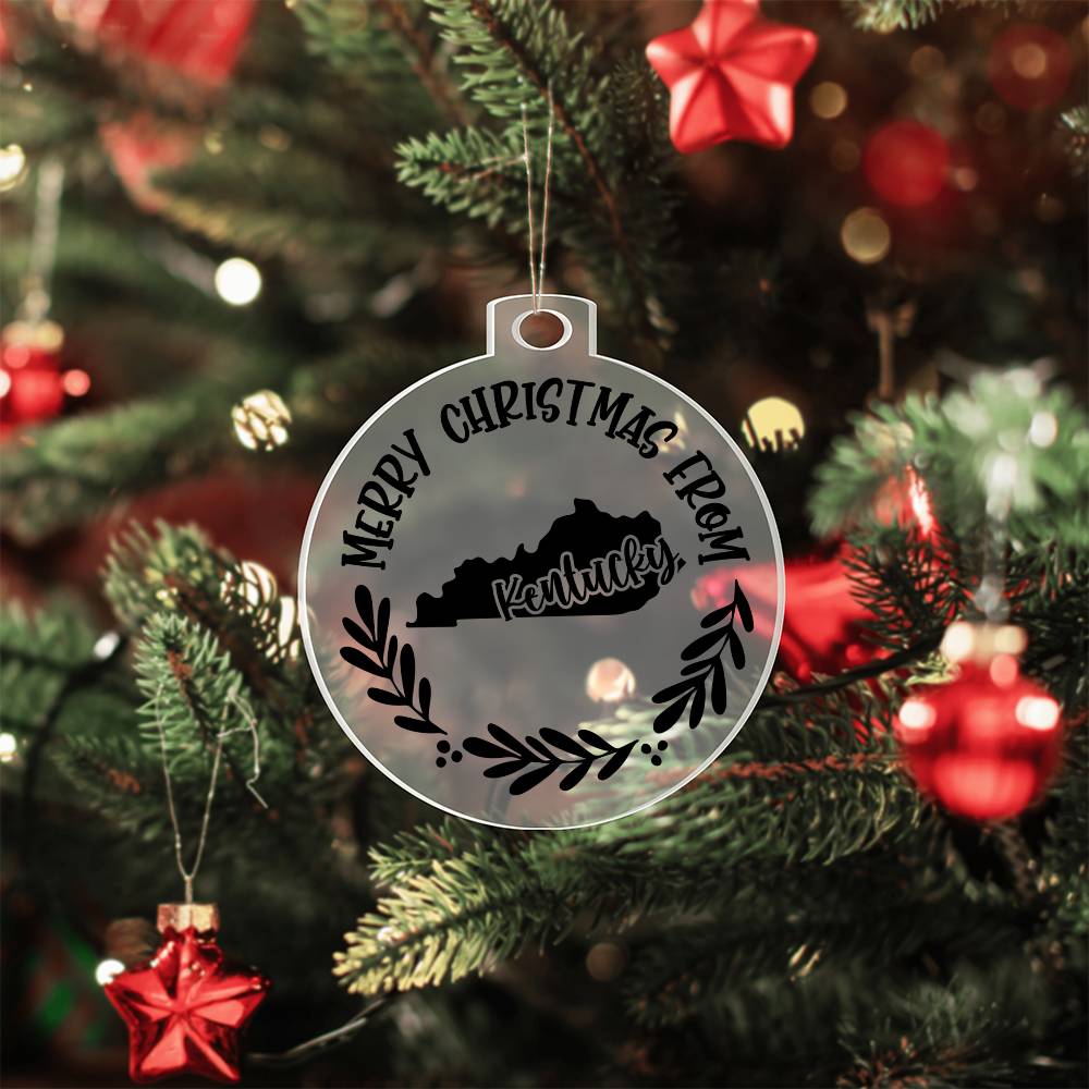 Merry Christmas From Kentucky - Acrylic Ornament