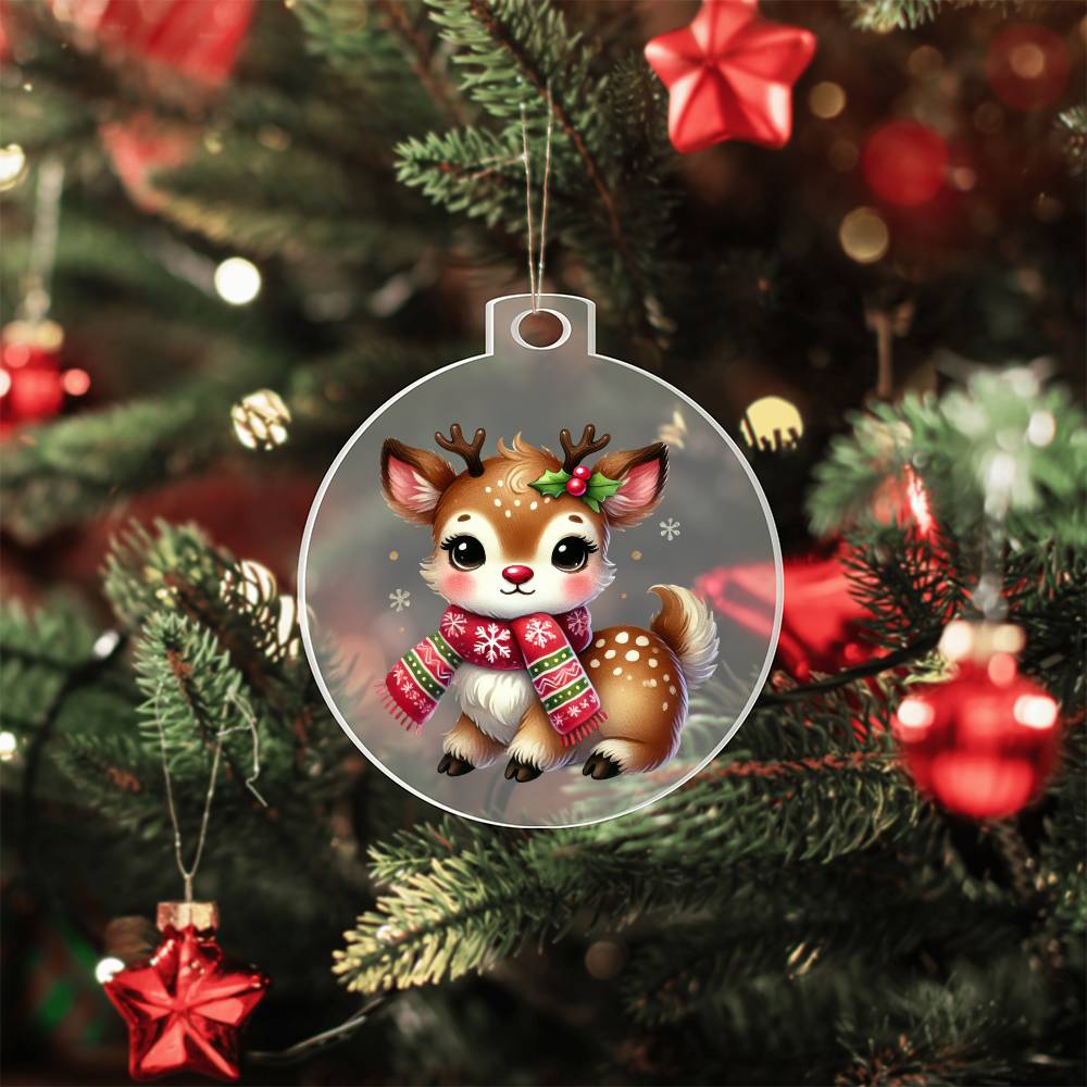 Cute Christmas Reindeer 016 - Acrylic Ornament
