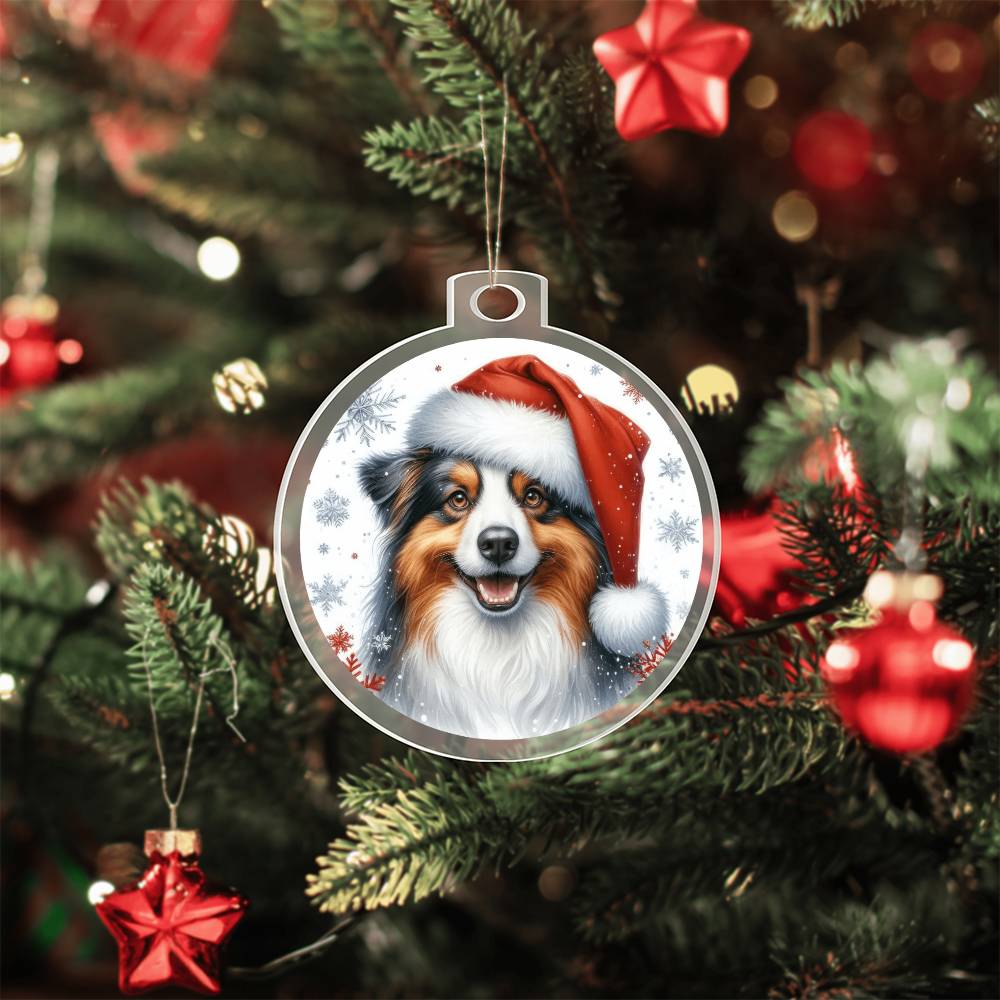 Christmas Dog - Australian Shepherd - Acrylic Ornament