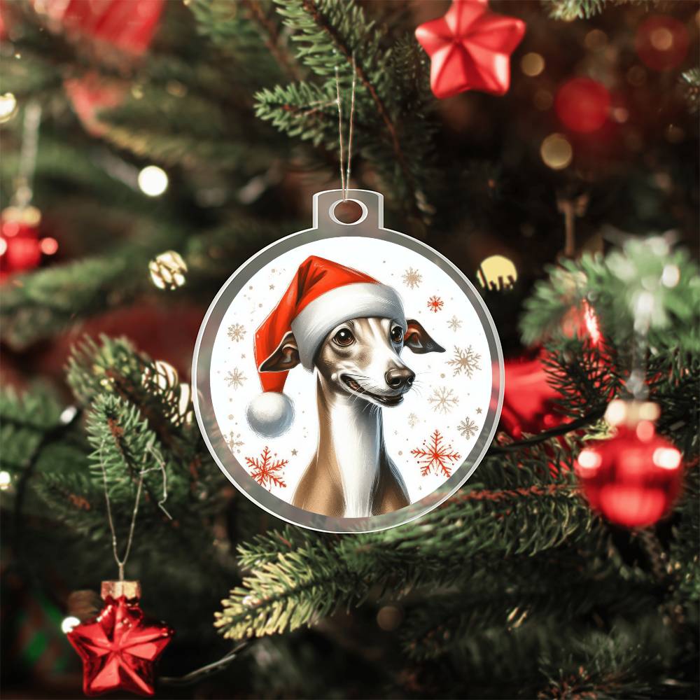 Christmas Dog - Italian Greyhound - Acrylic Ornament