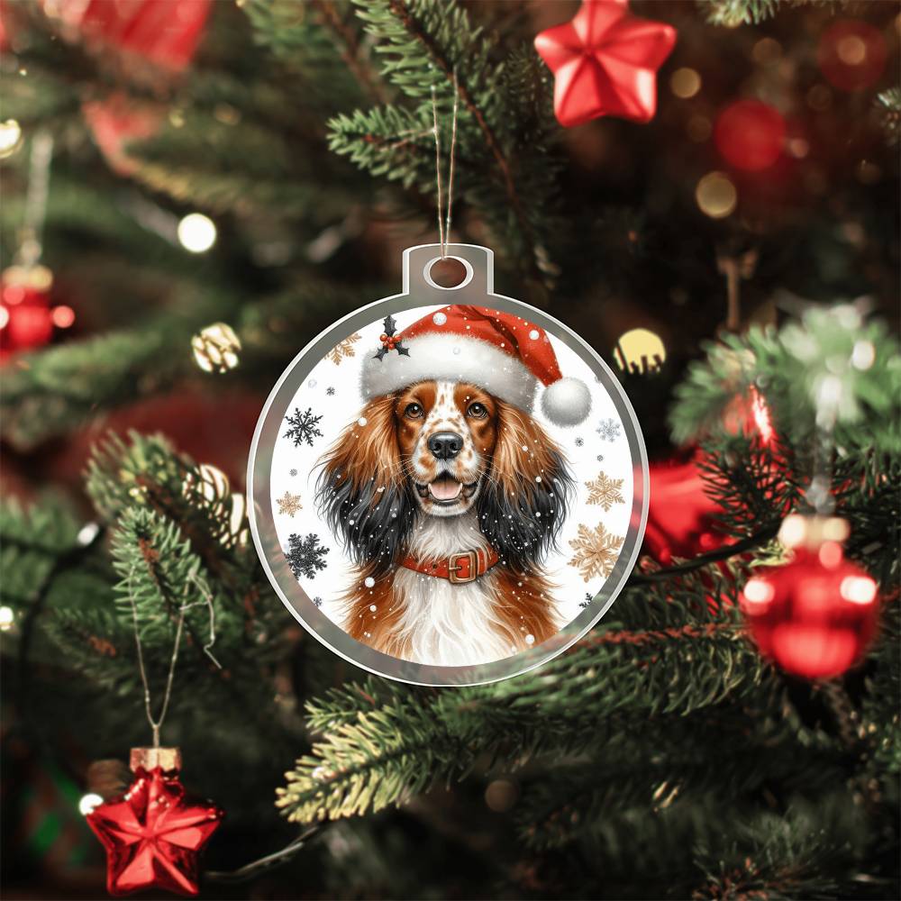 Christmas Dog - Sussex Spaniel - Acrylic Ornament