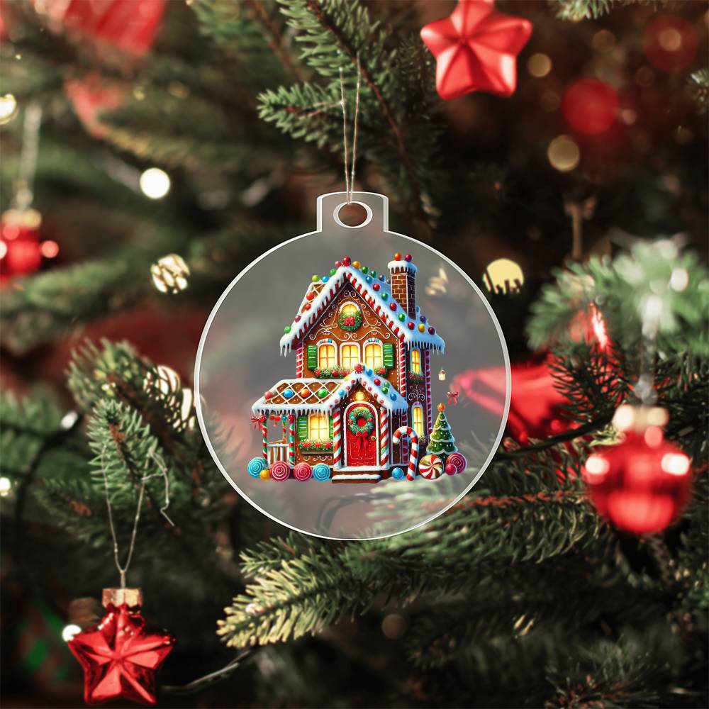 Christmas Gingerbread House 003 - Acrylic Ornament