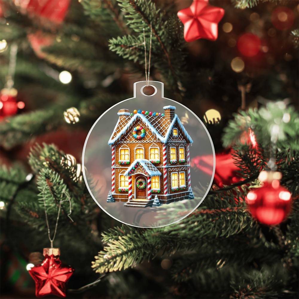 Christmas Gingerbread House 011 - Acrylic Ornament