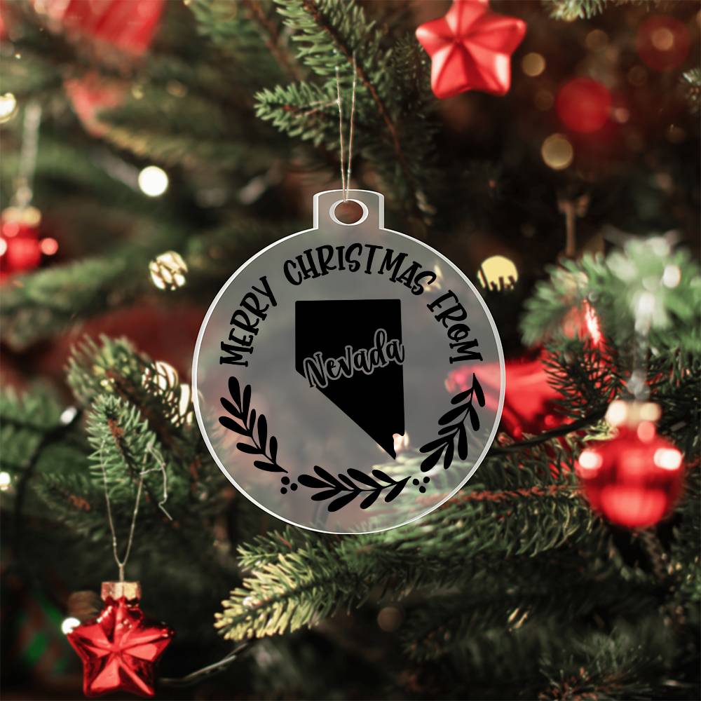 Merry Christmas From Nevada - Acrylic Ornament