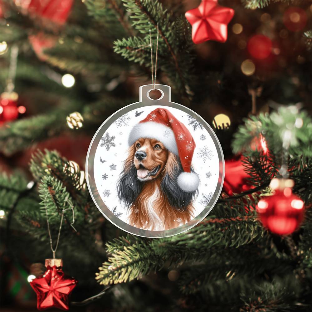 Christmas Dog - Field Spaniel - Acrylic Ornament