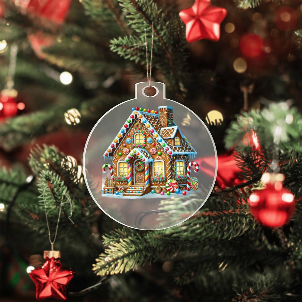 Christmas Gingerbread House 014 - Acrylic Ornament