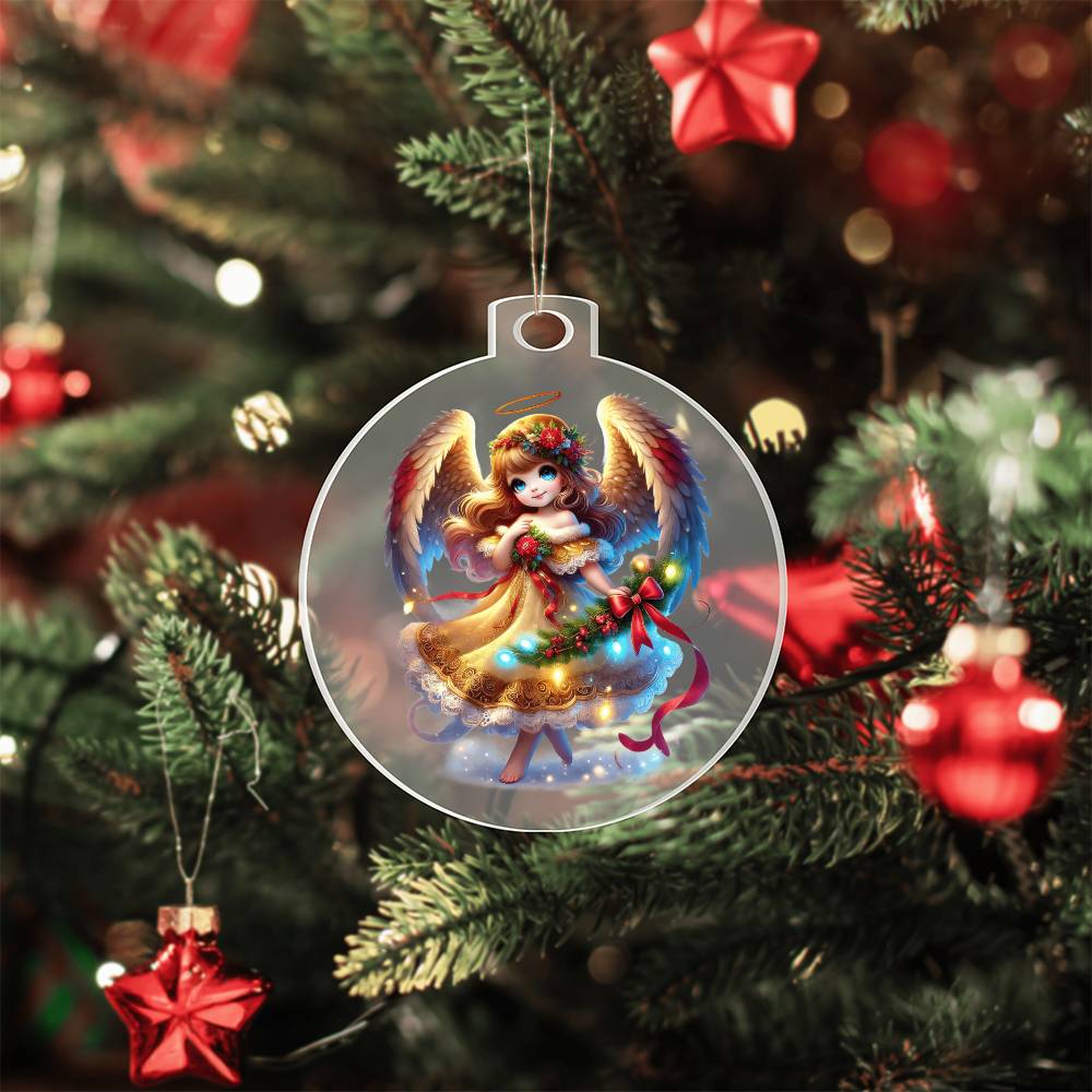 Cute Christmas Angel 008 - Acrylic Ornament