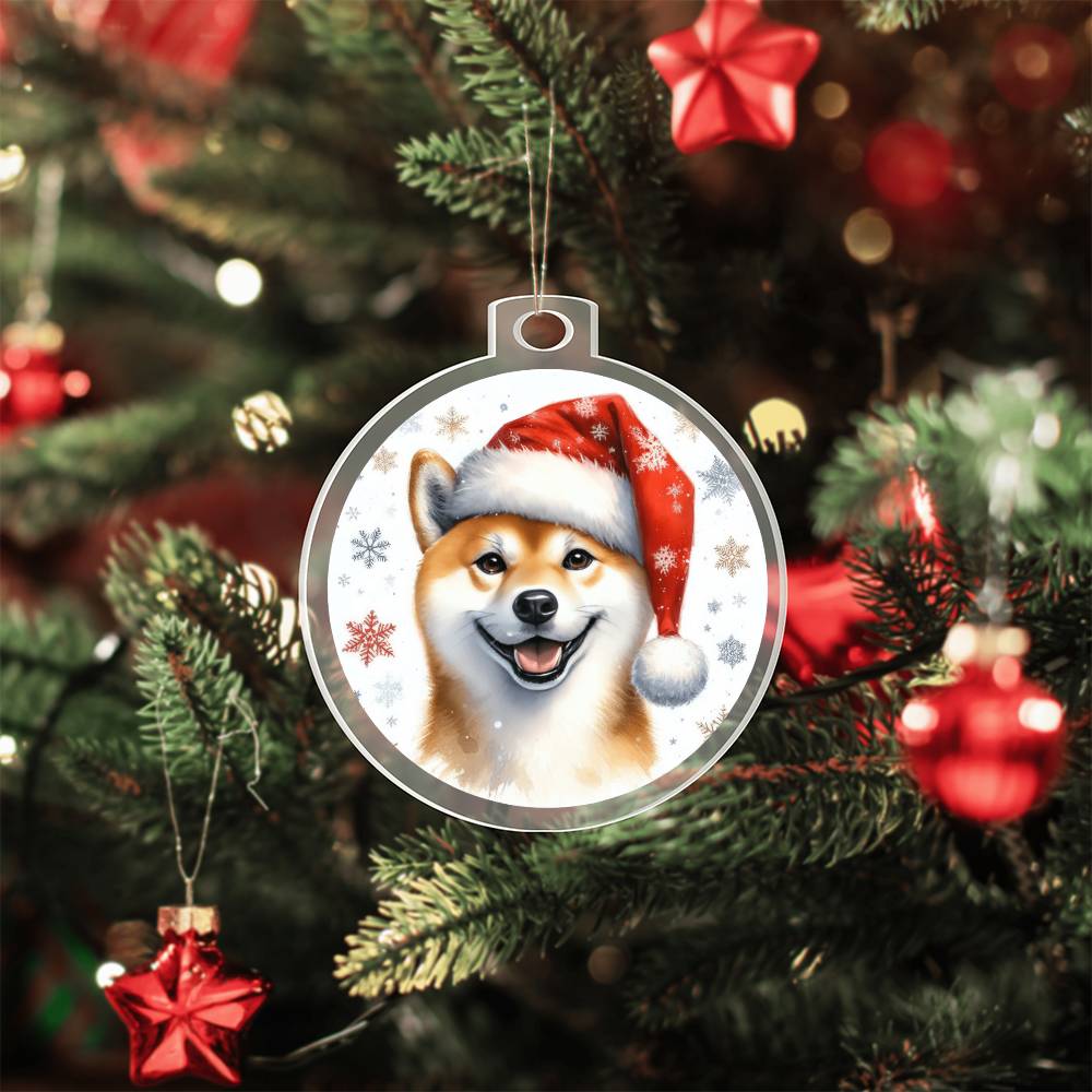 Christmas Dog - Shiba Inu - Acrylic Ornament