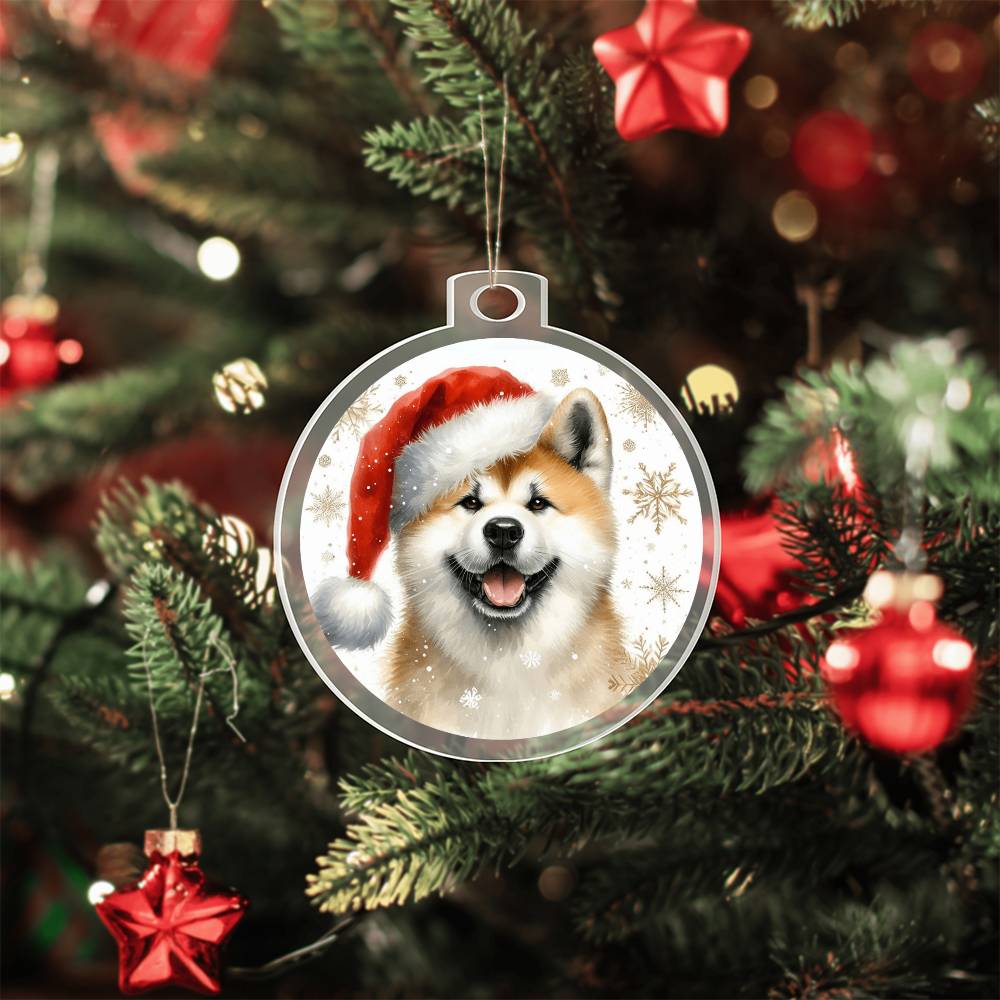 Christmas Dog - Akita - Acrylic Ornament