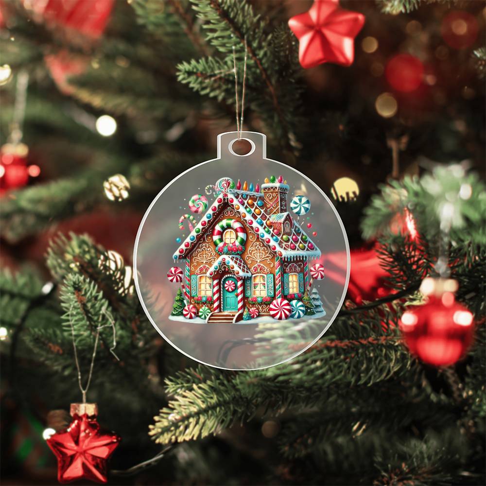 Christmas Gingerbread House 017 - Acrylic Ornament