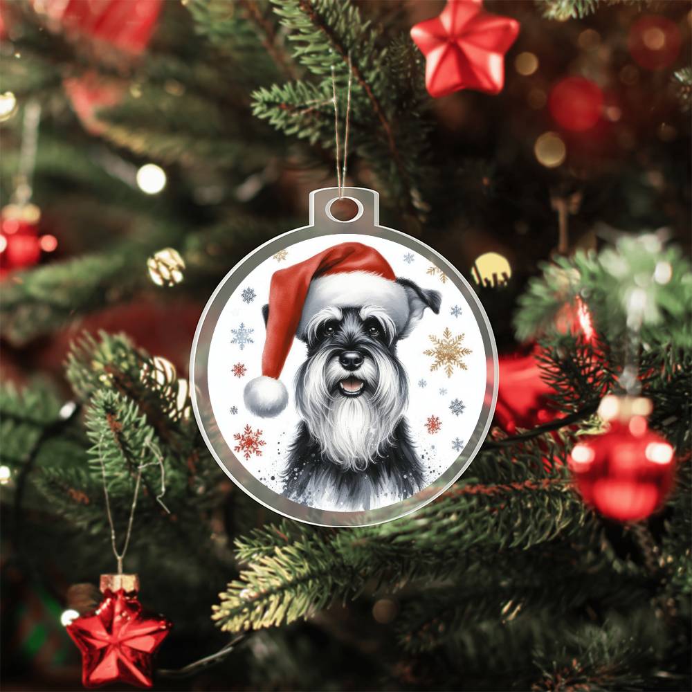 Christmas Dog - Standard Schnauzer - Acrylic Ornament