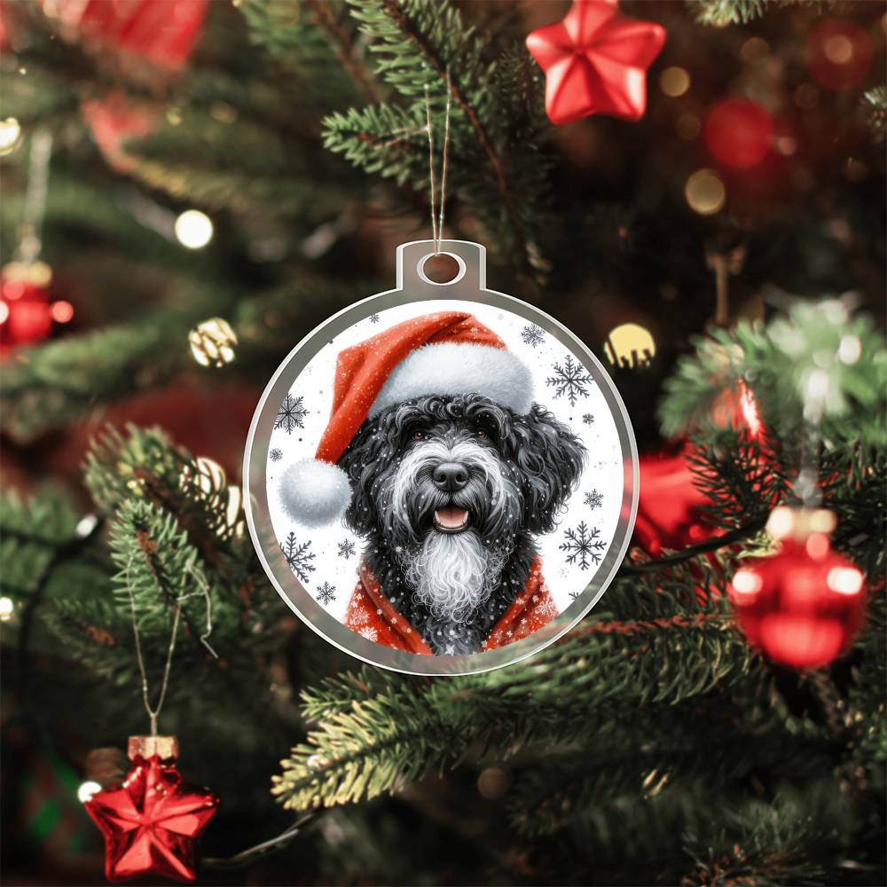 Christmas Dog - Portuguese Water - Acrylic Ornament