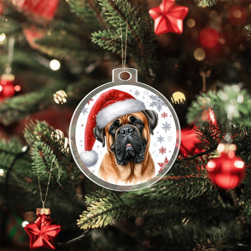 Christmas Dog - Bullmastiff - Acrylic Ornament