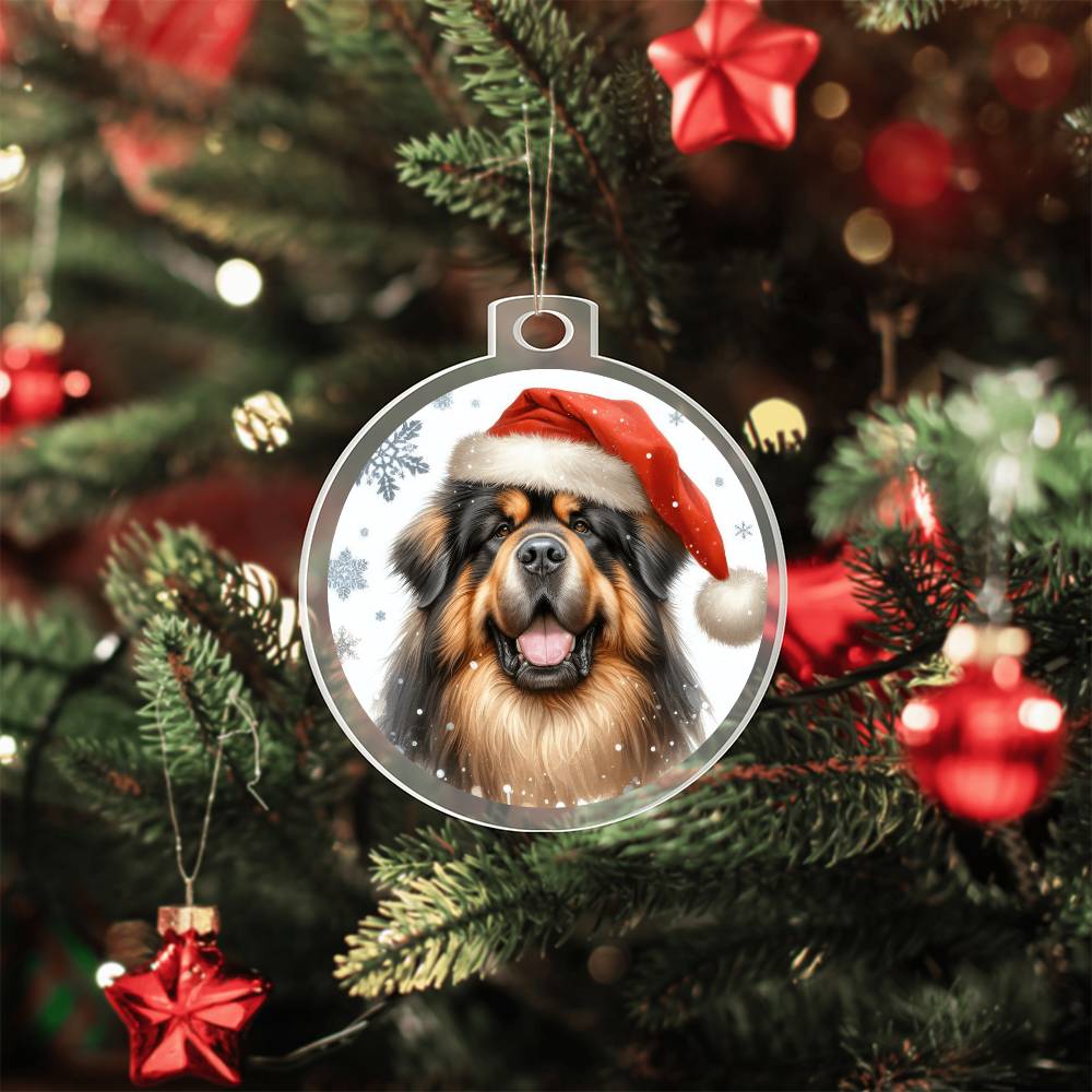 Christmas Dog - Tibetan Mastiff - Acrylic Ornament
