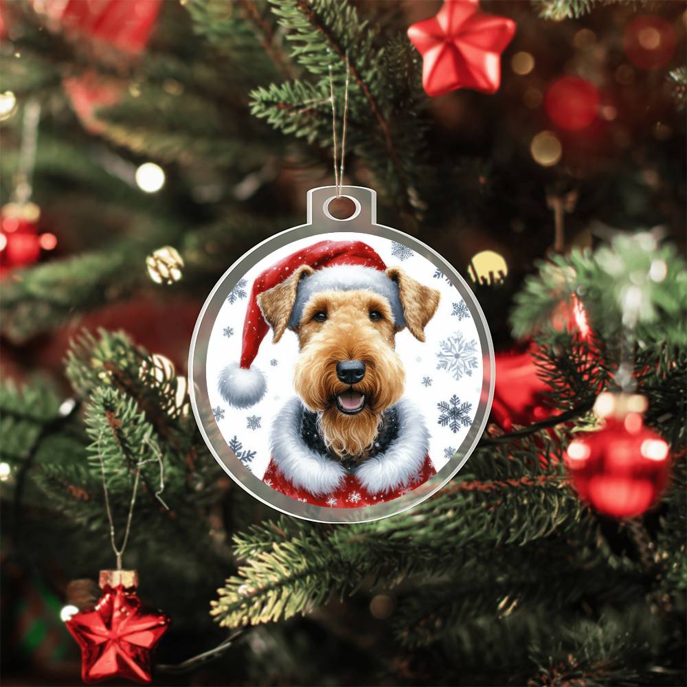 Christmas Dog - Airedale Terrier - Acrylic Ornament