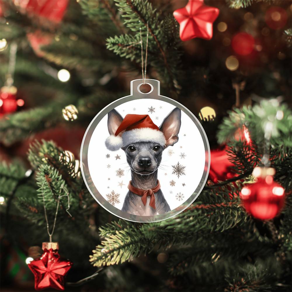 Christmas Dog - Xoloitzcuintli - Acrylic Ornament