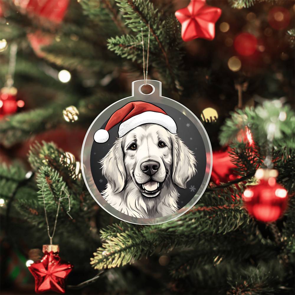 Dog Stained Glass Christmas Design 013 - Acrylic Ornament