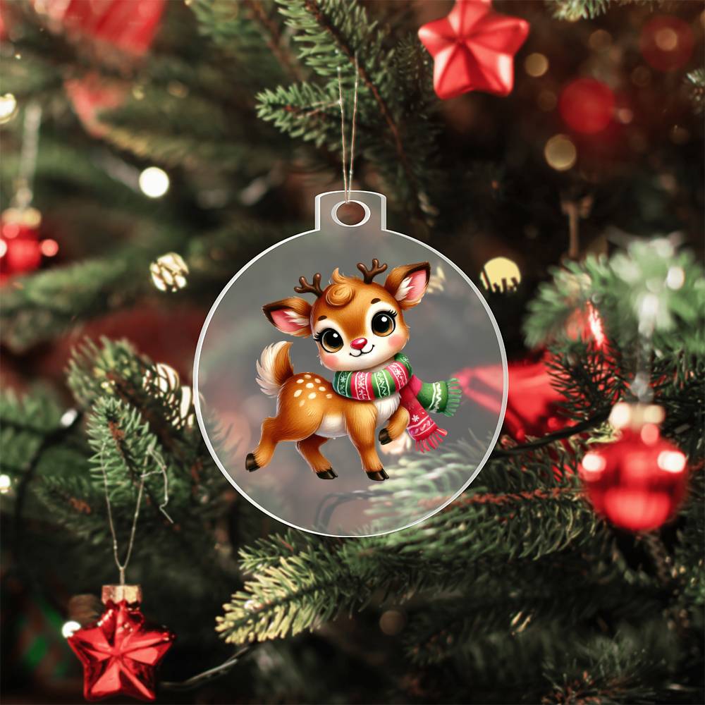 Cute Christmas Reindeer 008 - Acrylic Ornament