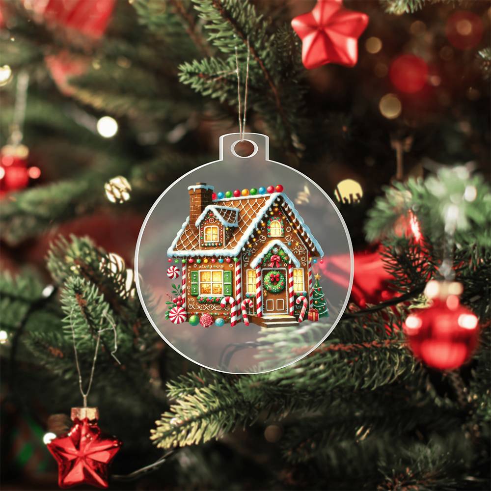 Christmas Gingerbread House 009 - Acrylic Ornament
