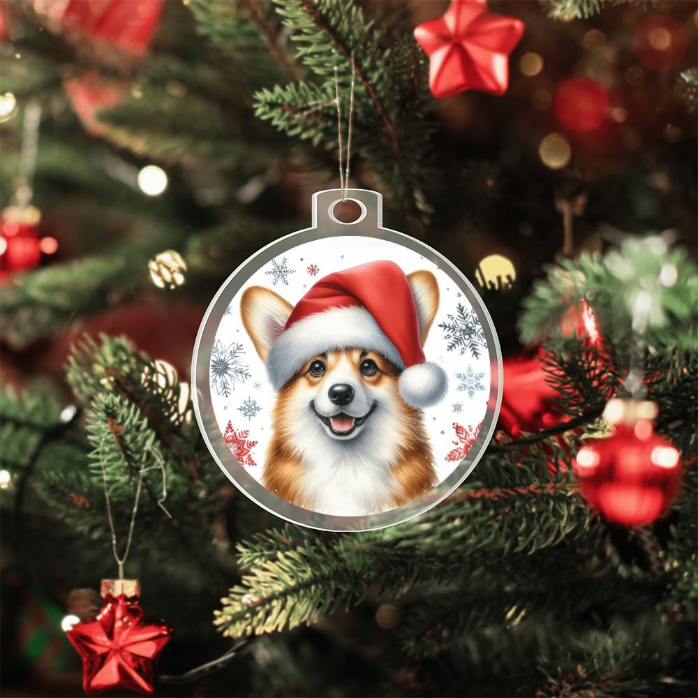Christmas Dog - Pembroke Welsh Corgi  - Acrylic Ornament