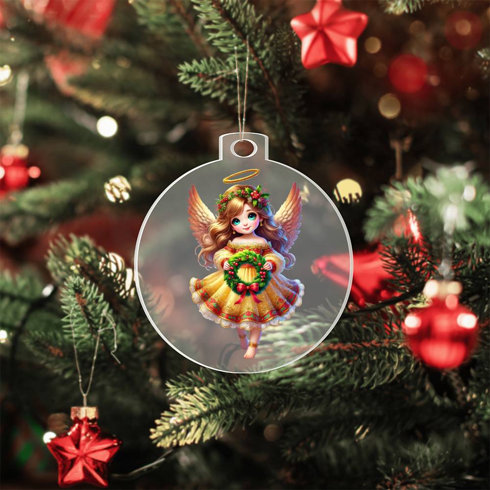 Cute Christmas Angel 001 - Acrylic Ornament