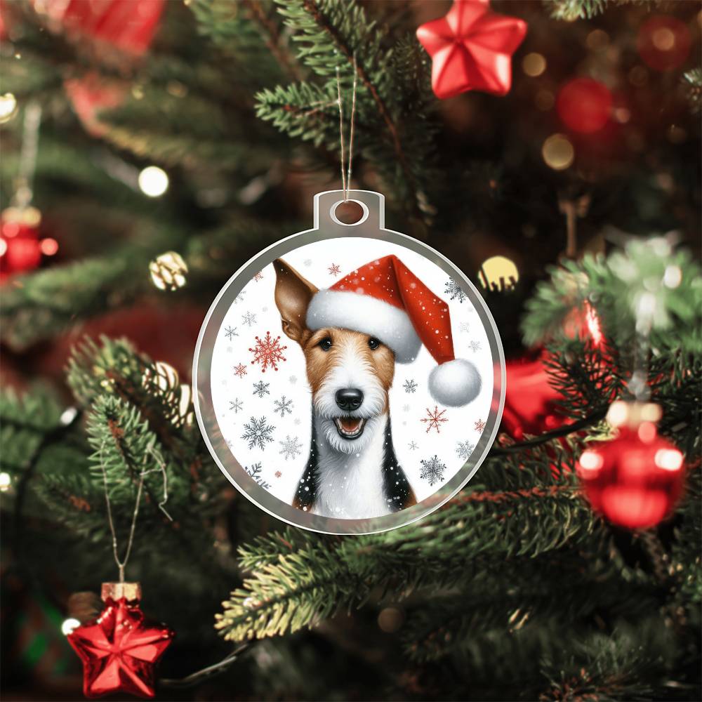 Christmas Dog - Smooth Fox Terrier - Acrylic Ornament