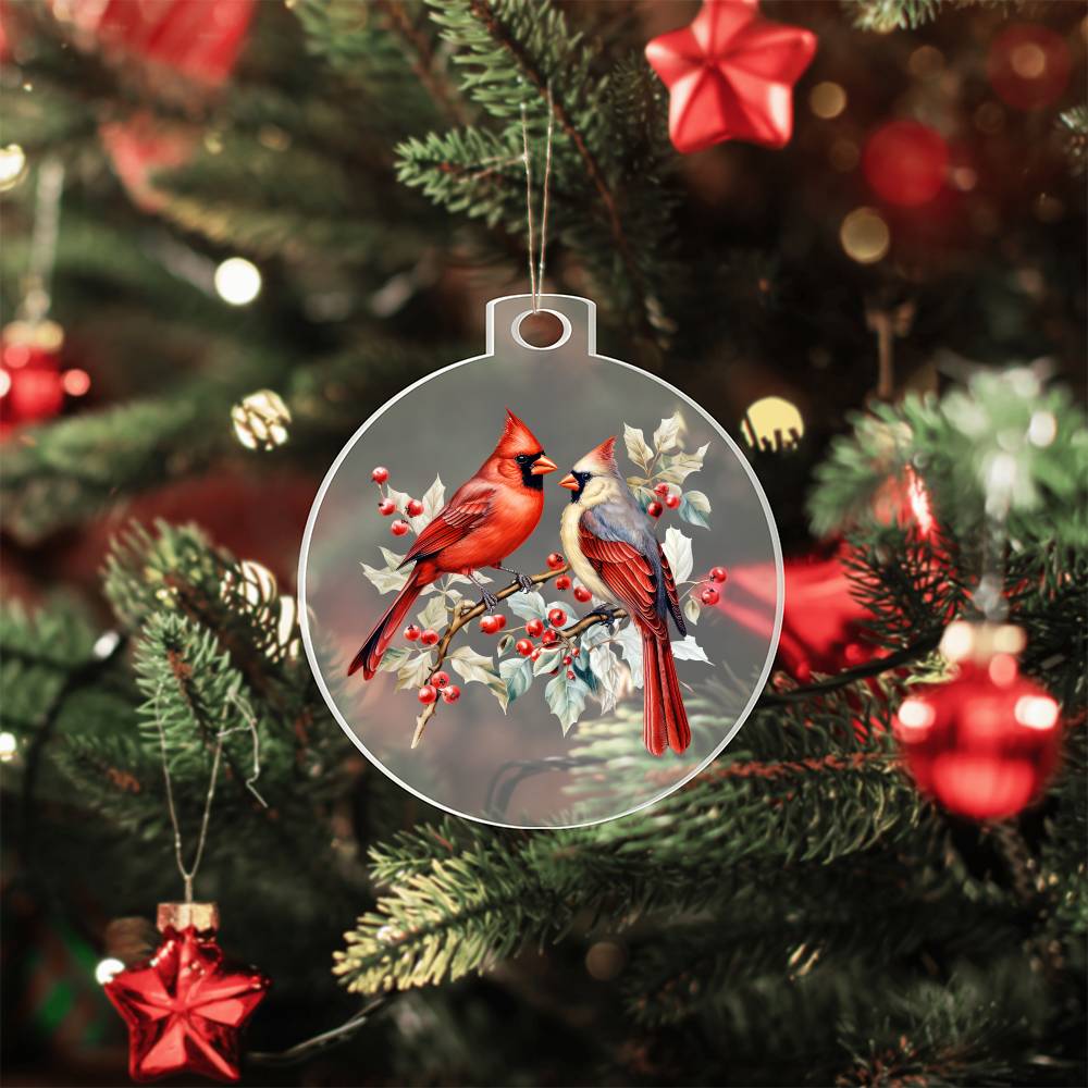 Christmas Cardinal 014 - Acrylic Ornament