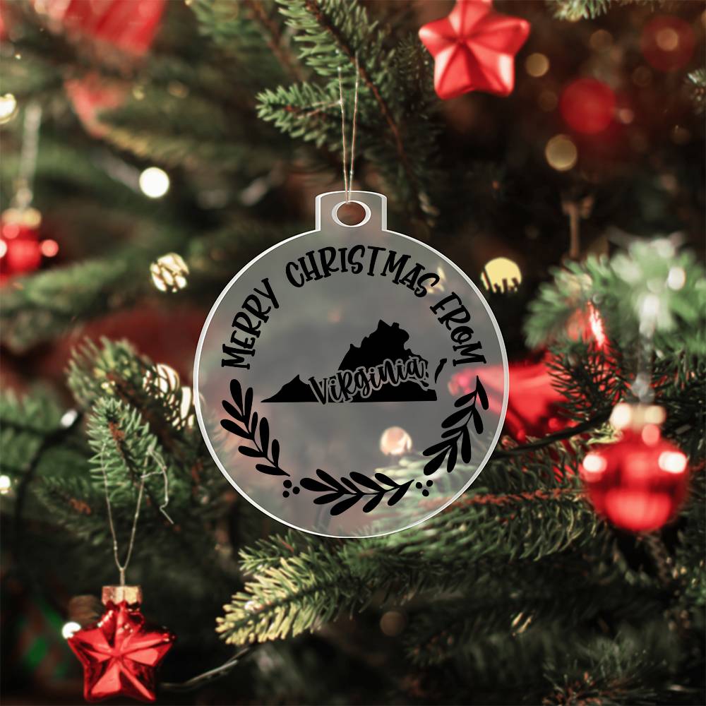 Merry Christmas From Virginia - Acrylic Ornament