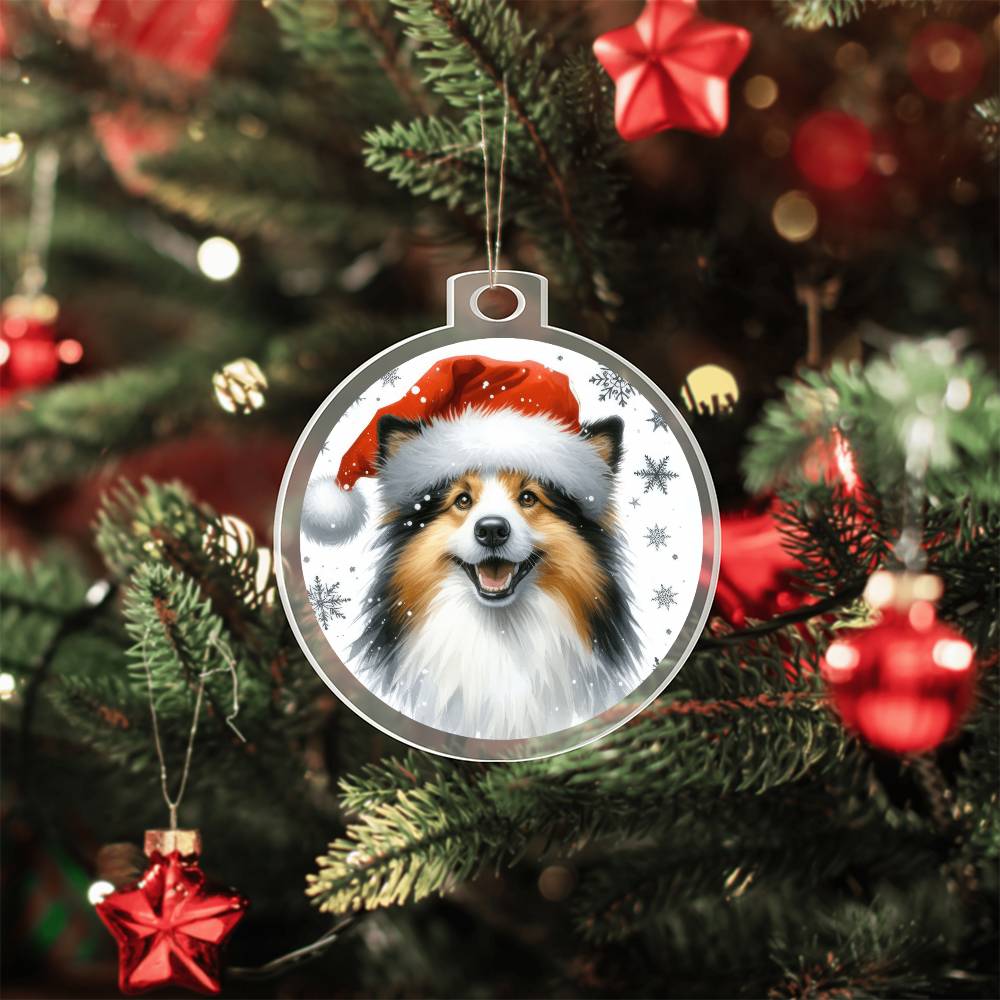 Christmas Dog - Icelandic Sheepdog - Acrylic Ornament